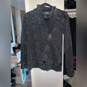 Affliction Fast & Furious Acid Wash Asymmetrical Hoodie Womens Small